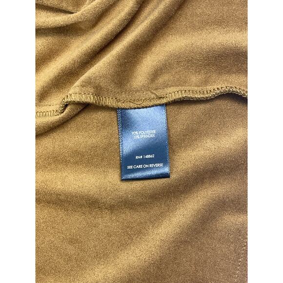 Torrid Cognac Faux Suede Drape Front Anorak Jacket Size 1 - Picture 7 of 7